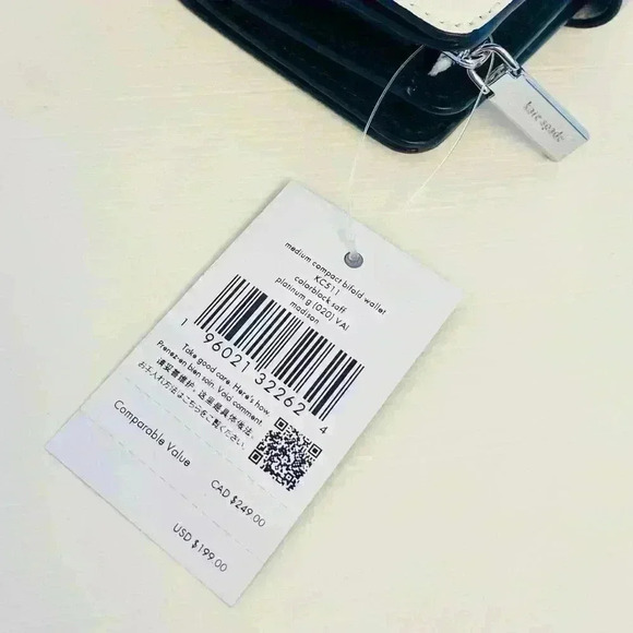 Kate Spade Madison Medium Compact Bifold Wallet Grey - Picture 3 of 4